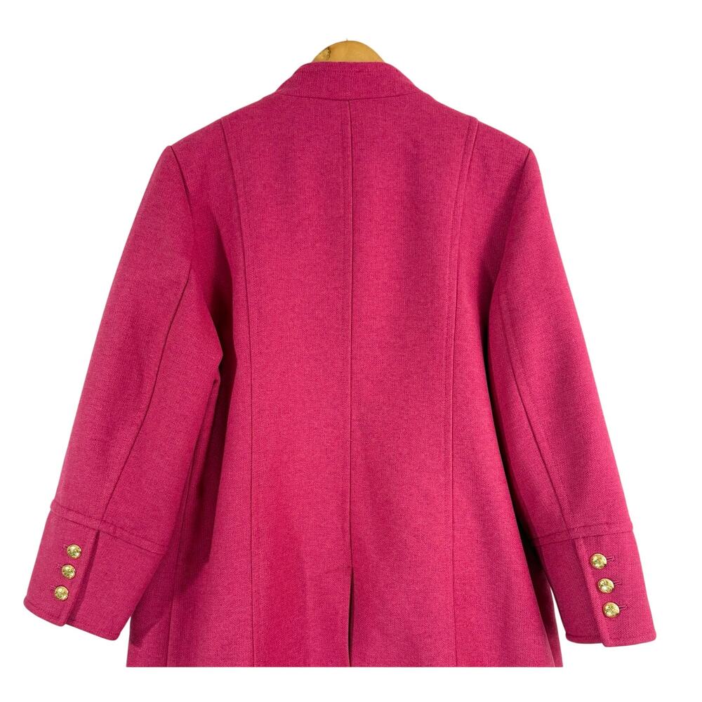 Talbots Pink Military Coat Women’s Plus Size 14W Wool Blend Gold Button Jacket - Picture 10 of 14
